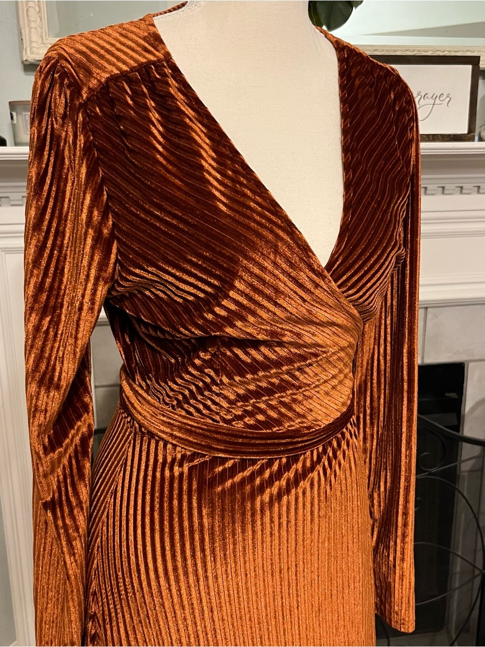 Baltic Born Rust Velvet Wrap Maxi Dress burnt orange/rust/copper